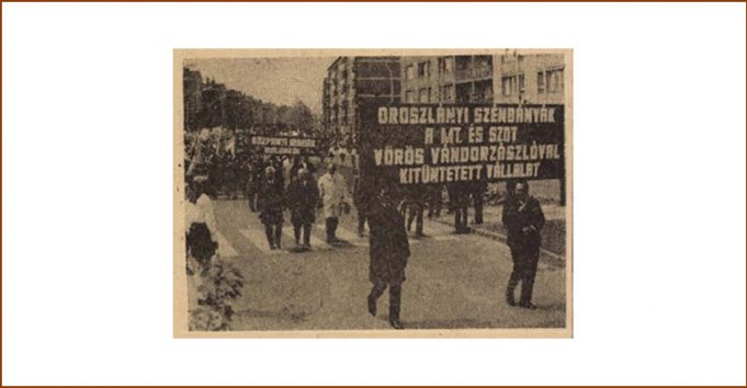 Így telt egy május 1-i felvonulás az 1970-es évek elején Oroszlányban